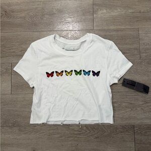Prince Peter Collection Rainbow Butterfly Crop Tee